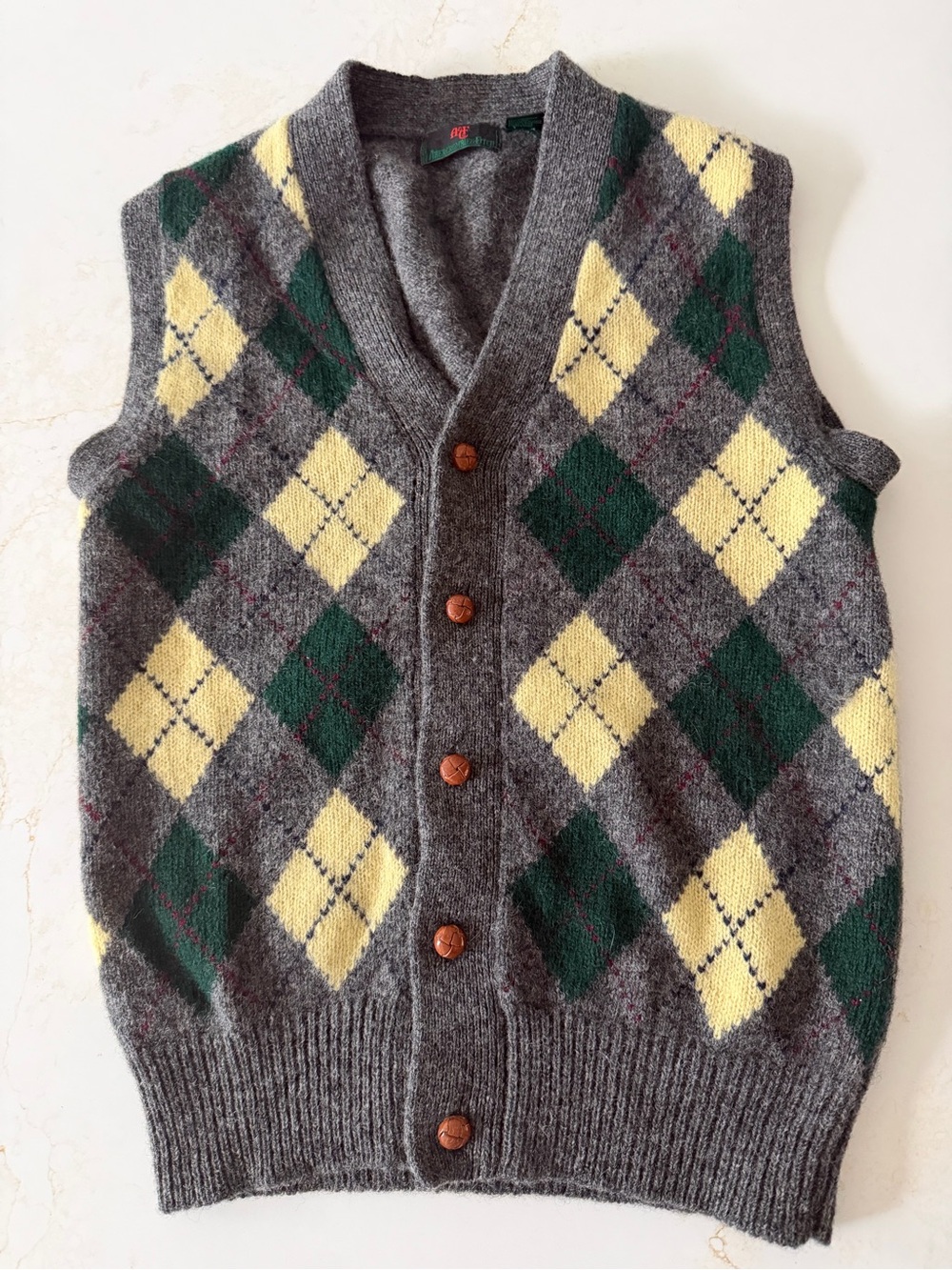 Abercrombie & Fitch vintage Shetland wool argyle cardigan vest